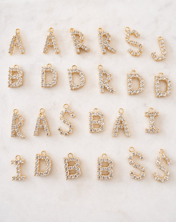 Diamond alphabet charm